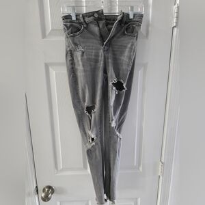 American Eagle Outfitters Ripped Gray Skinny Jeans